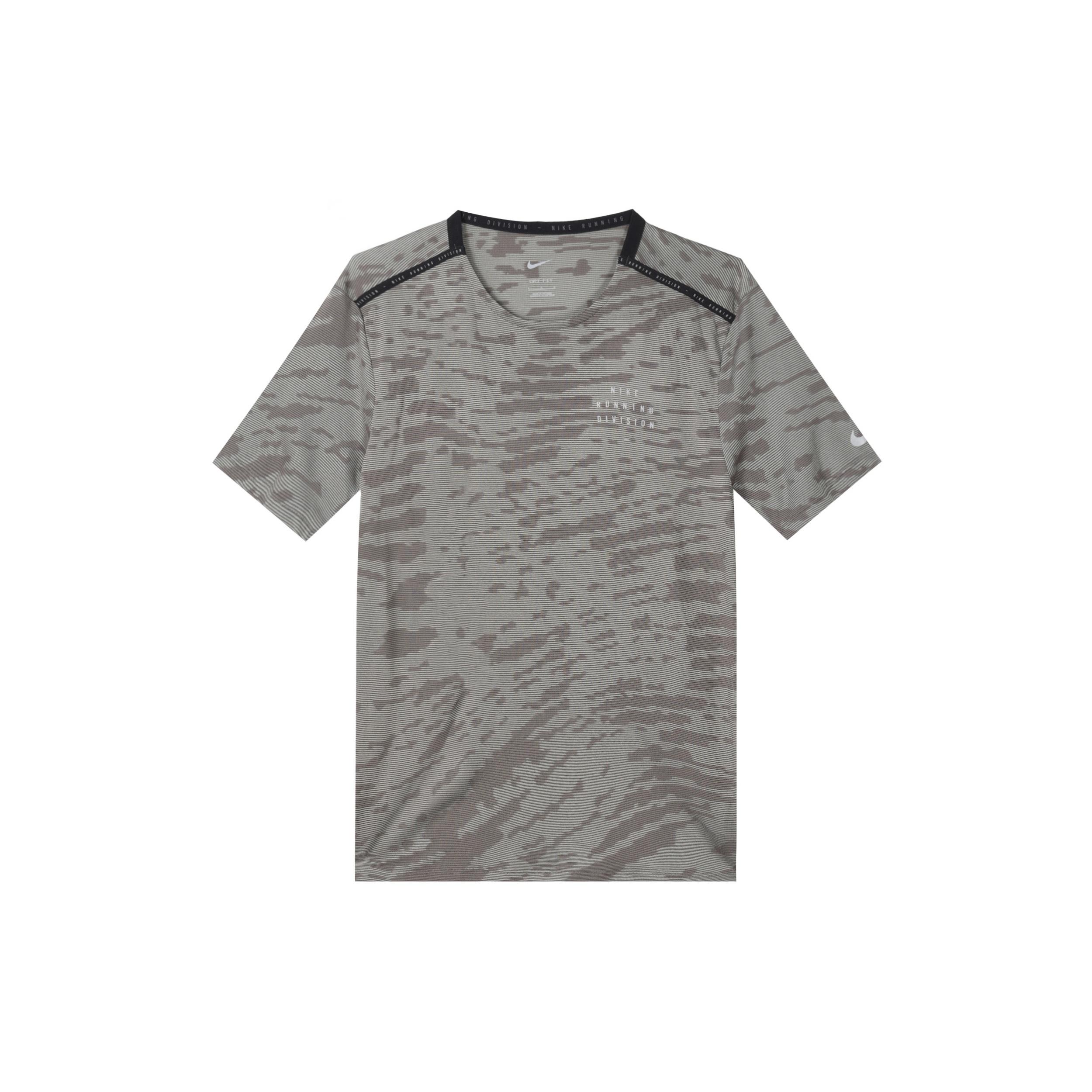 Nike irregular texture Full Print Round Neck Training Sports Short Sleeve Gray Men s DM4637-017 L
