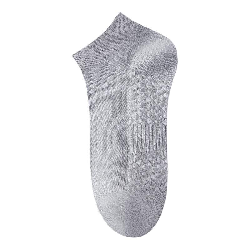 Men's Summer Solid-color Cotton Socks, Thin Boat Socks, Sports Short Socks, Antibacterial and Deodorizing Mesh Boat Socks, Breathable Socks