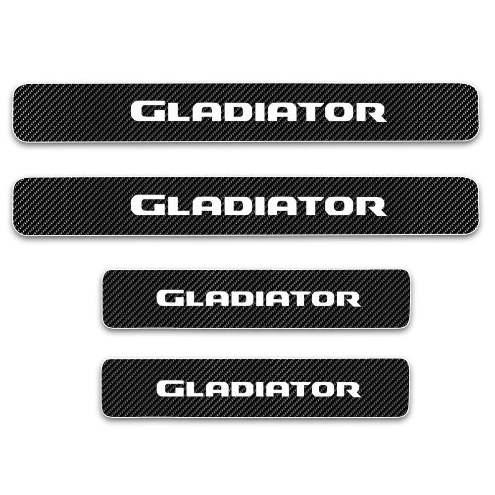 Car Threshold Pedal Sticker for Jeep Gladiator Decoration Scuff Plate Carbon Fibre Vinyl Sticker Car Accessories