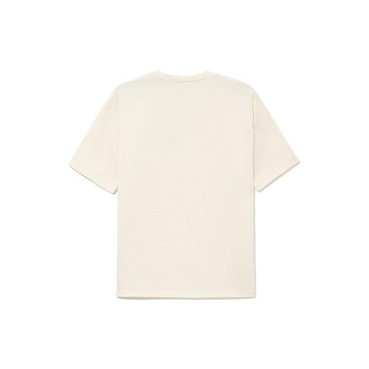 Li Ning T Shirts Men's Beige Crew Neck Moderate Straight Fit AHSS027-6