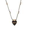 Colorfast Beaded Tarot Card Pendant Necklace with Heart-Shaped Charm, Fashionable Gold-Plated Design On Colorful Rope