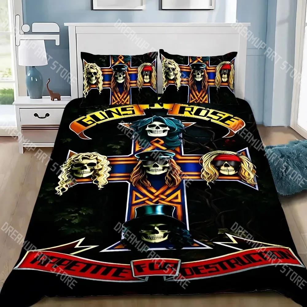 Fashion Band G-Guns N R-Roses Bedding Set Single Twin Full Queen King Size Bed Set Kids Bedroom Duvetcover Sets Bed Sheet Set