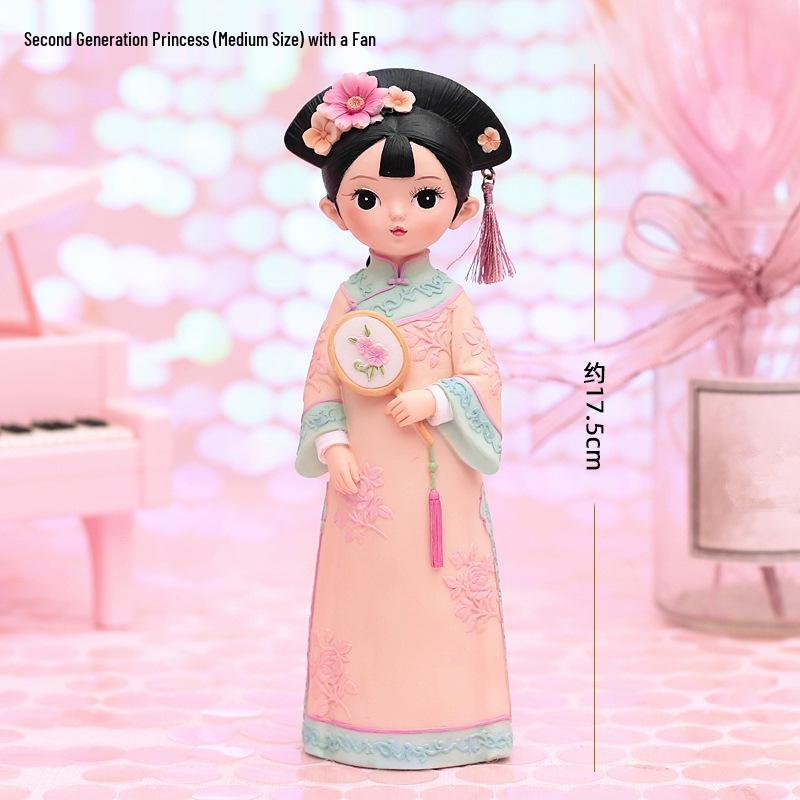 Boneca Princesa Estilo Antigo Xianci de Resina: Ornamento de Mesa Elegante e Presente para Menina
