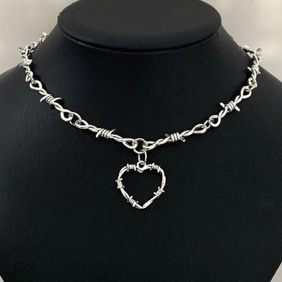 Malé Drôtené Ostružiny Železný Srdce Choker Náhrdelník Dámsky Hip-hop Gotický Punkový Štýl Ostnatý Drôt Malé Ostne Reťaz Choker Darčeky