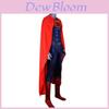 Premium Superman Man Of Steel Bodysuit Tights Jumpsuit Cape Halloween Cosplay Costume