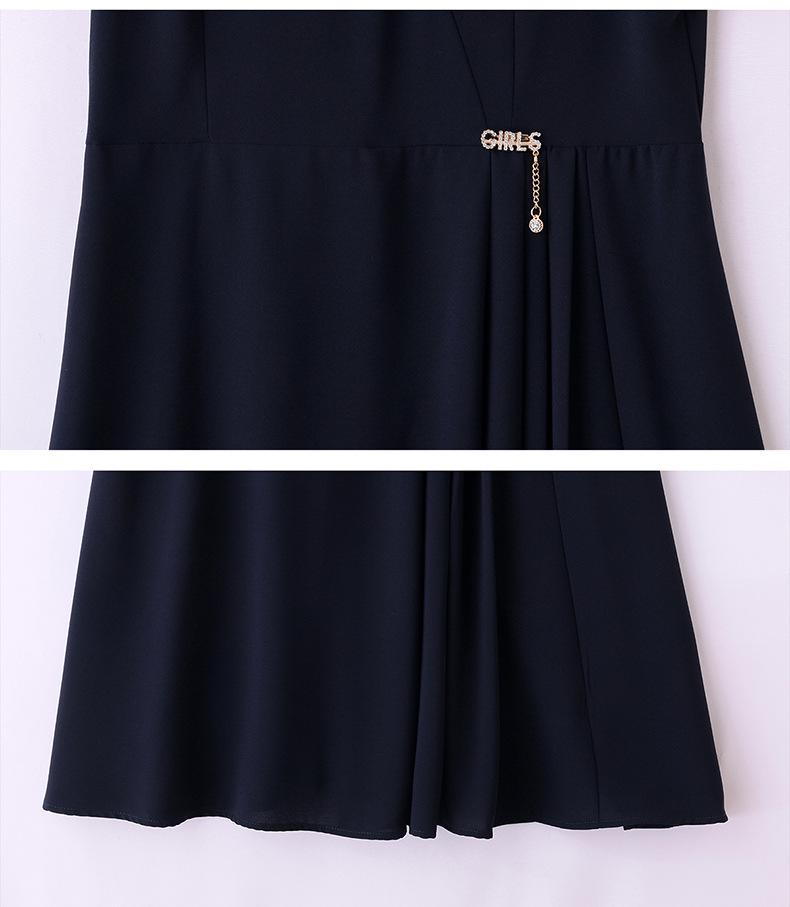 Women's Summer 2025 Short Sleeve V-Neck A-Line Dress, Waist-Slimming and Elegant Design (LX273)