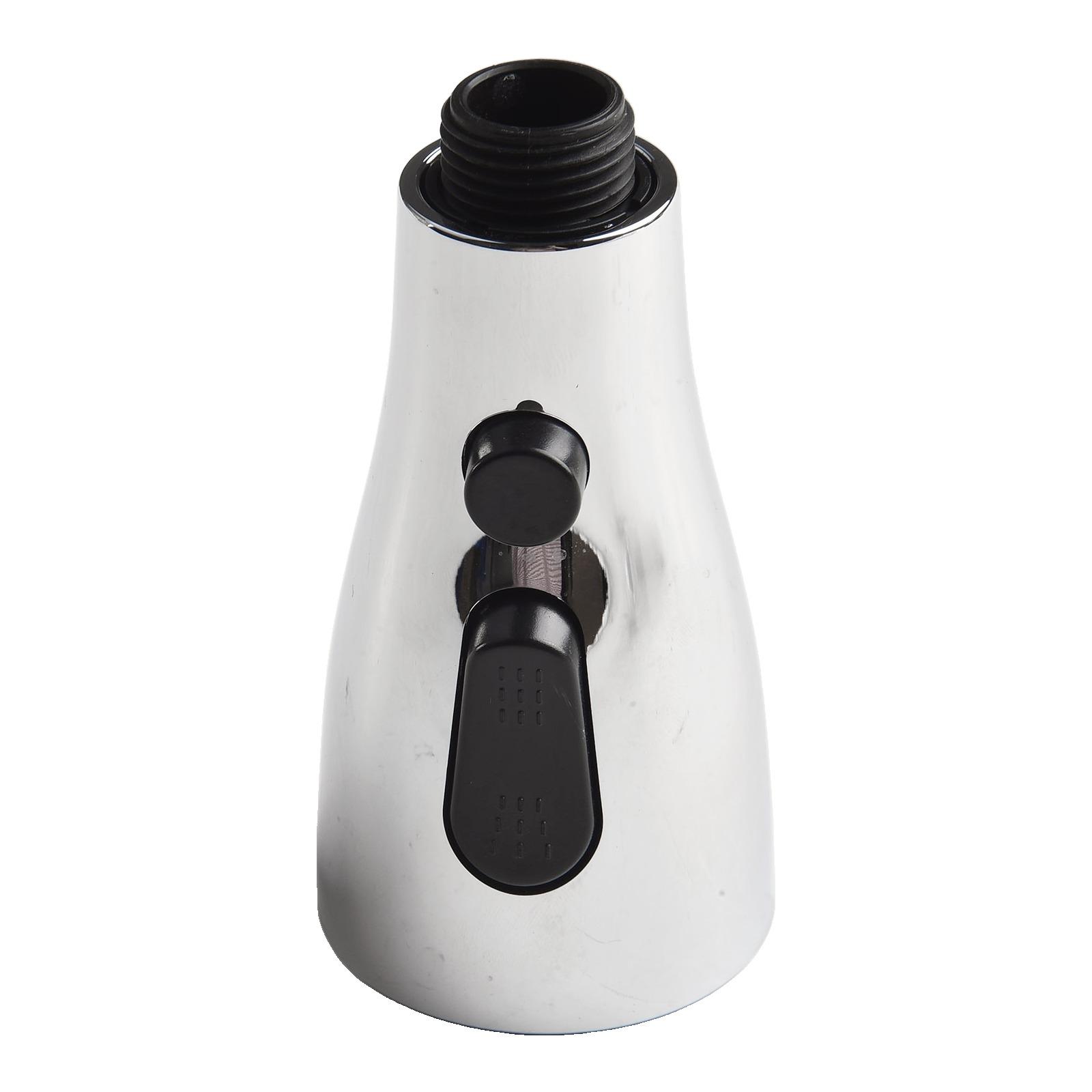 

Смеситель для кухни, выдвижной смеситель, распылитель, 3 режима, водосберегающий смеситель для кухонной мойки, одно отверстие, 1/2 дюйма, кран для горячей и холодной воды серебряный