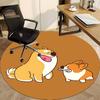1 Stück Puppy Friends Büro Runder Teppich, Unter Bürostühlen Schlafzimmer Wohnzimmer Heimdekoration, Zimmer Deko