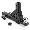 10in Adjustable Steel Trailer Arm 6 Holes Hitch 2in Ball 6000LBS Accessory for Truck SUV