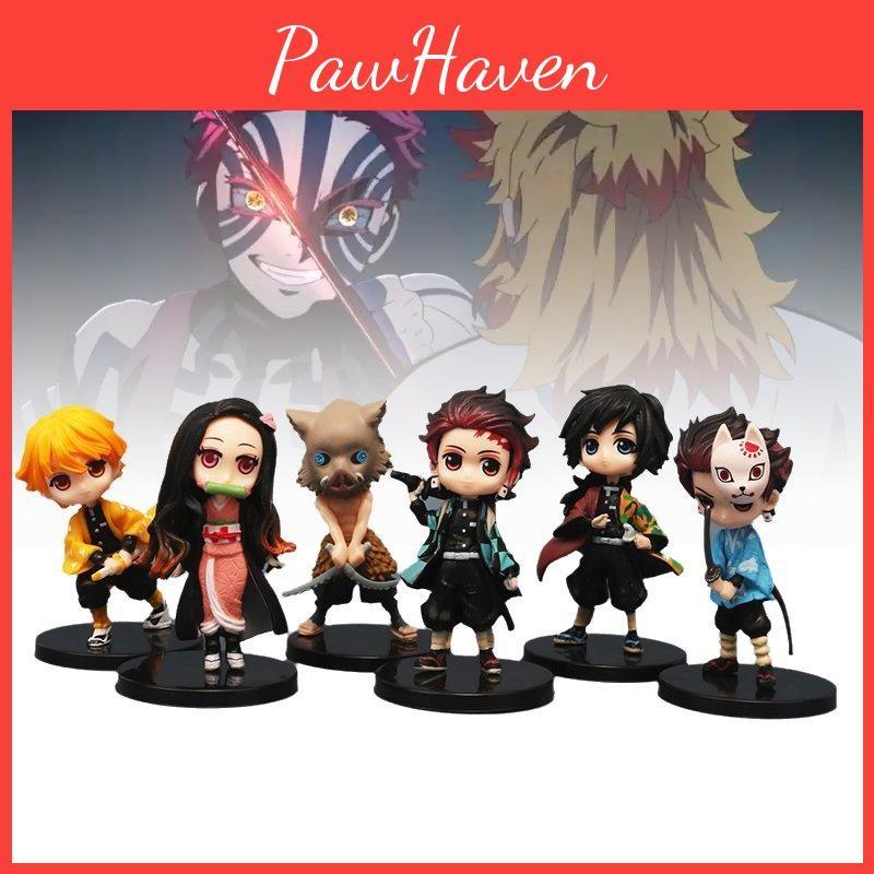 6pcs Slayer Demon Character Pvc Toy Model Desktop Decor Child Christmas Gift