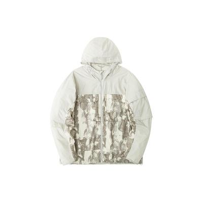 Outdoor Series Full Print Spliced Zipper Hooded Sports Windbreaker Men Jackets Light-Gray 152426604-1