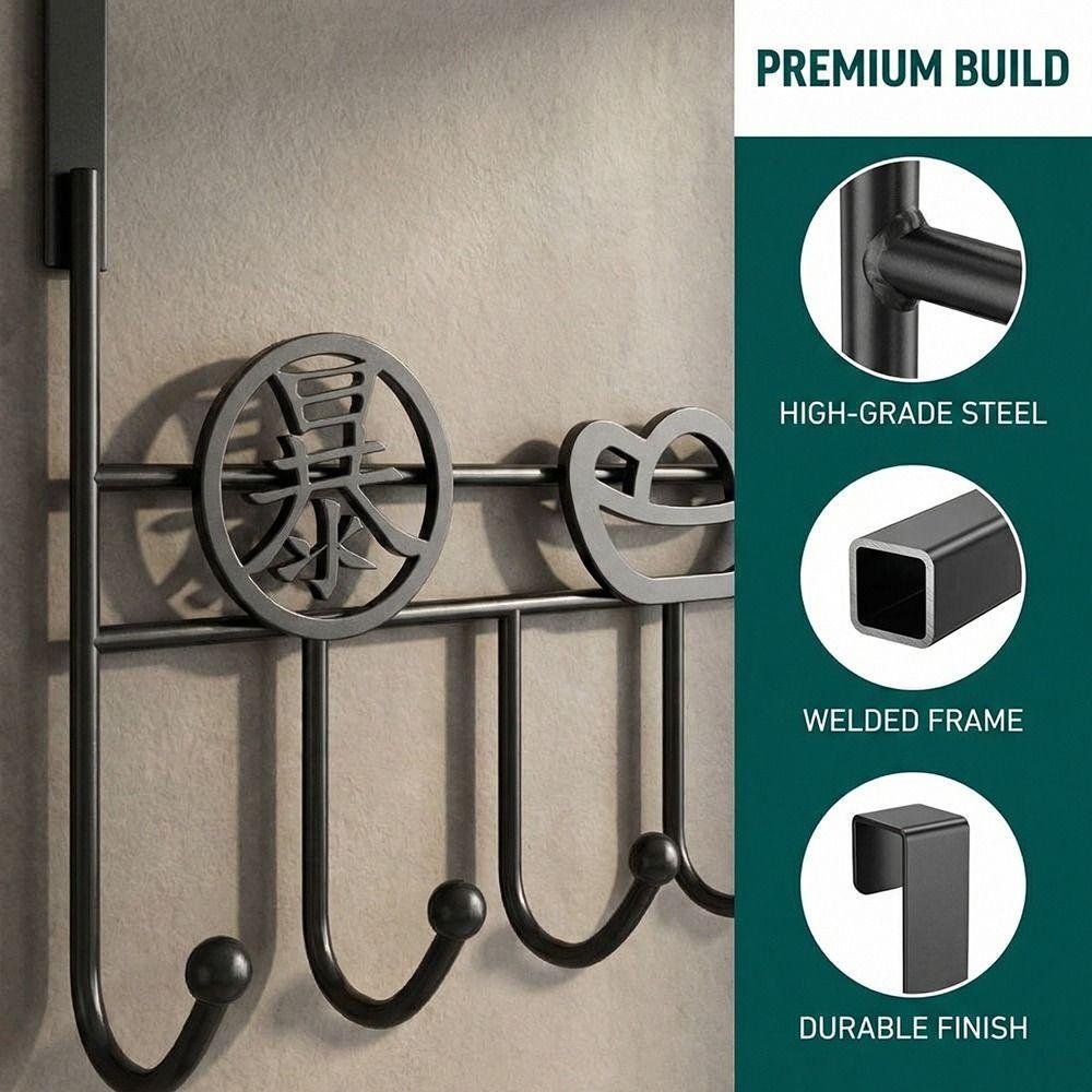 Punch-Free Door Storage Hook Space Saving Hanging Storage Rack Organizer Rack  Wall Hanger