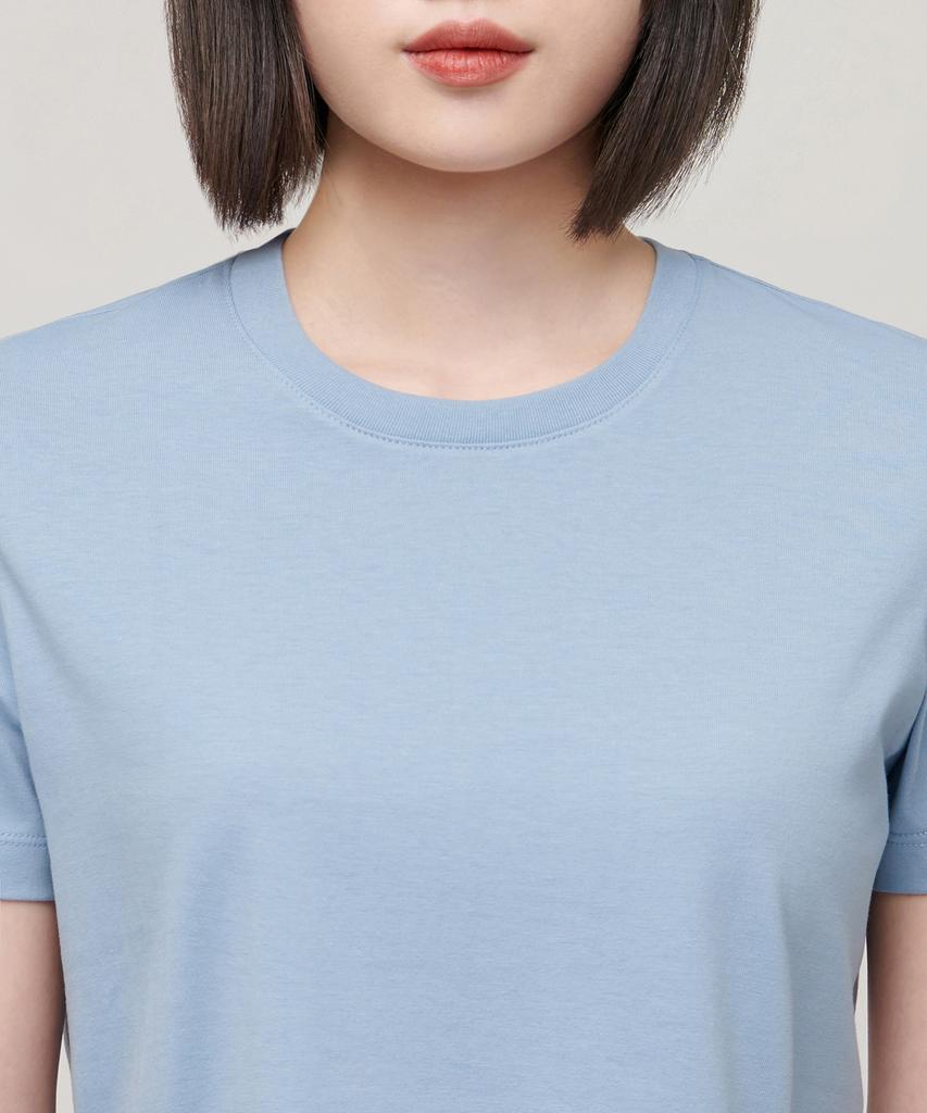 MUSINSA STANDARD WOMAN [Cooltandard] Women'S Crew Neck Crop T-Shirt [Sky Blue]