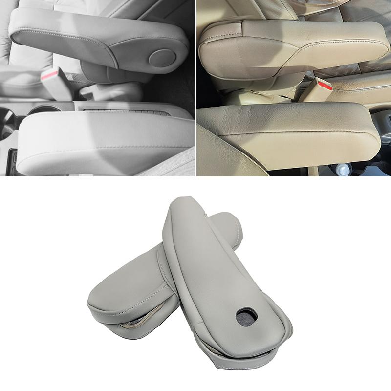 

2 шт. серая искусственная кожа с губкой, чехол на подлокотник для Honda CRV CR-V 2007 2008 2009, внутренняя крышка ручки подлокотника бокового сиденья
