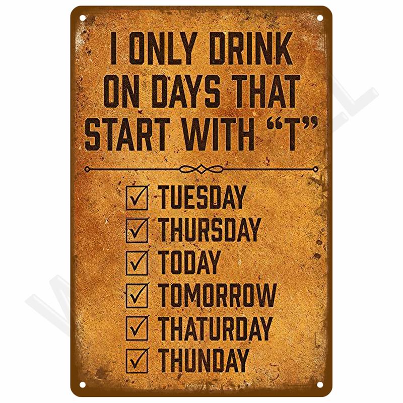 Retro Metal Sign Wall Art Mural Aesthetic Room Home Decor Items Poster Vintage Metal Plate Garage Decoration Tin Sign Plates Bar