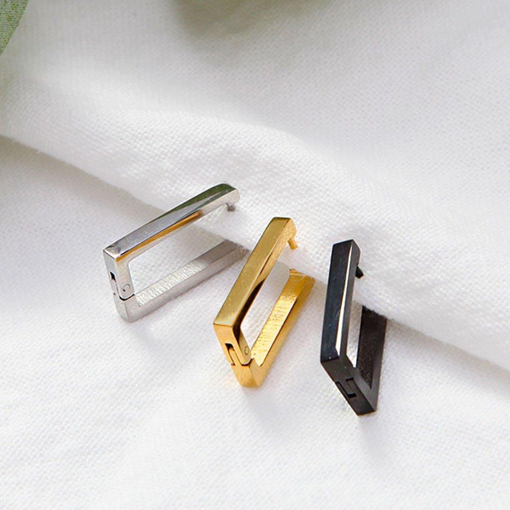 [1+1] Surgical Piercing Square Rings (Choose 1 of 3) (Single Side Sale)
