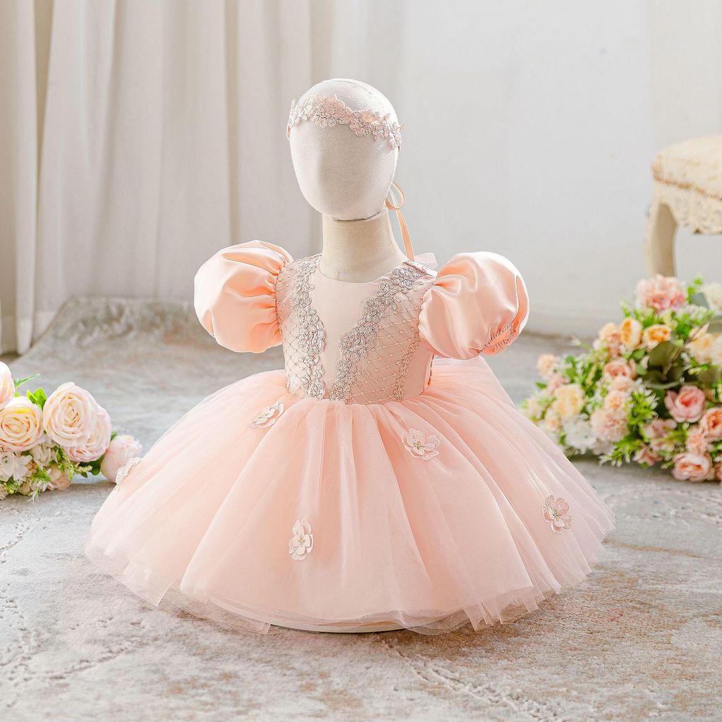 2026 New Style Baby Girl 1st Birthday Princess Dress - Puffy Skirt for Piano Performance