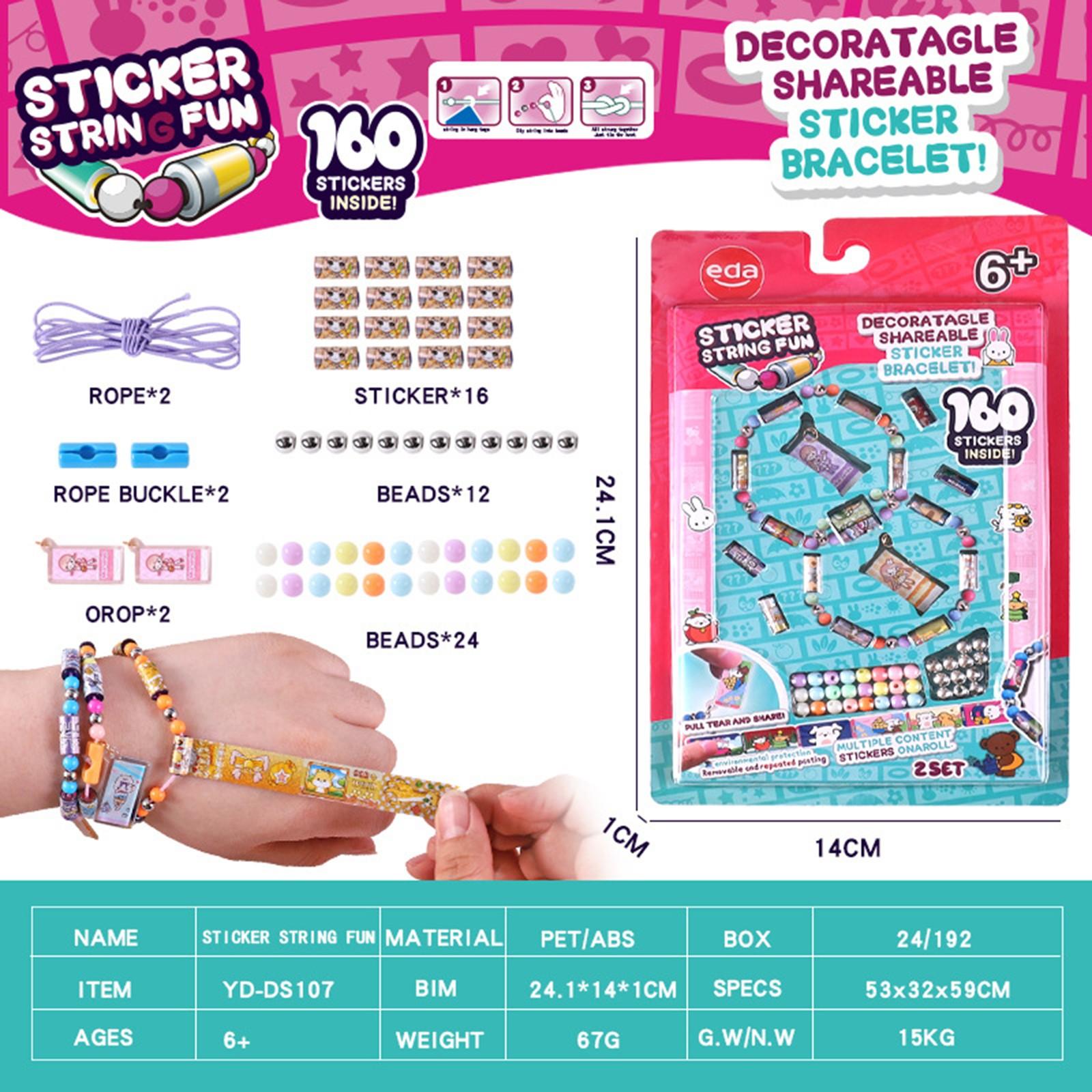 

Креативные наклейки-браслеты для девочек, браслет из бусин, сделай сам, ручная работа, игрушка-наклейка One Size