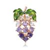 Sweet Shiny Crystal Grape Brooches For Women Unisex Elegant Clothing Accessories Versatile Party Jewelry Friend Gifts