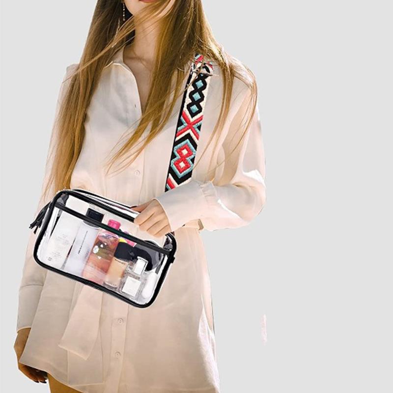 Yogodlns Summer INS Korean Beach Bag Transparent PVC Waterproof Travel Large Capacity Crossbody Bag Swimming Bag Storage Woman's Bag