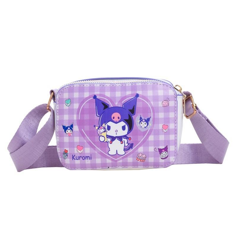 Kuromi Childrens Cute Girls Shoulder Bag With Animal Print For Daily Use