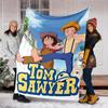 1pc Tom Sawyer Outdoor Flannel Blanket, Lightweight Warm Cozy for Travel Camping Office Soft Polyester Fabric