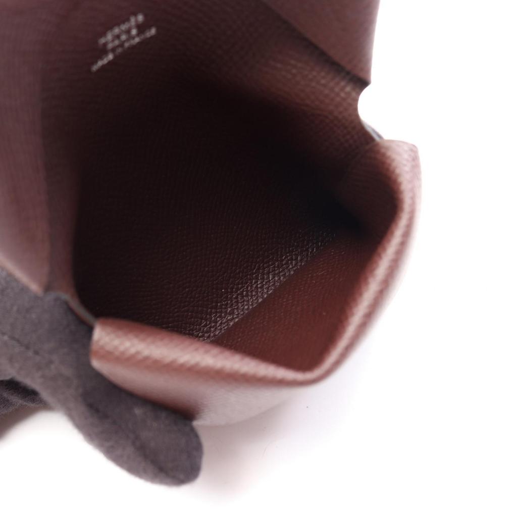Used HERMES Calvi Duo Rouge Seller Coin Purse Epsom Epsom Bordeaux Bordeaux Used Women