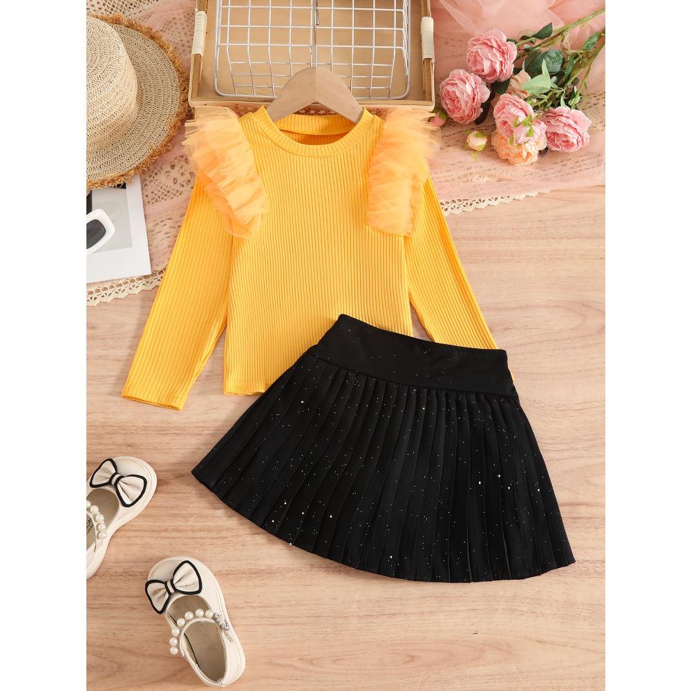 Girls' Long-Sleeve T-Shirt Spring/Fall Base Layer Girls' Mesh Top Base Layer High-Neck Long-Sleeve T-Shirt