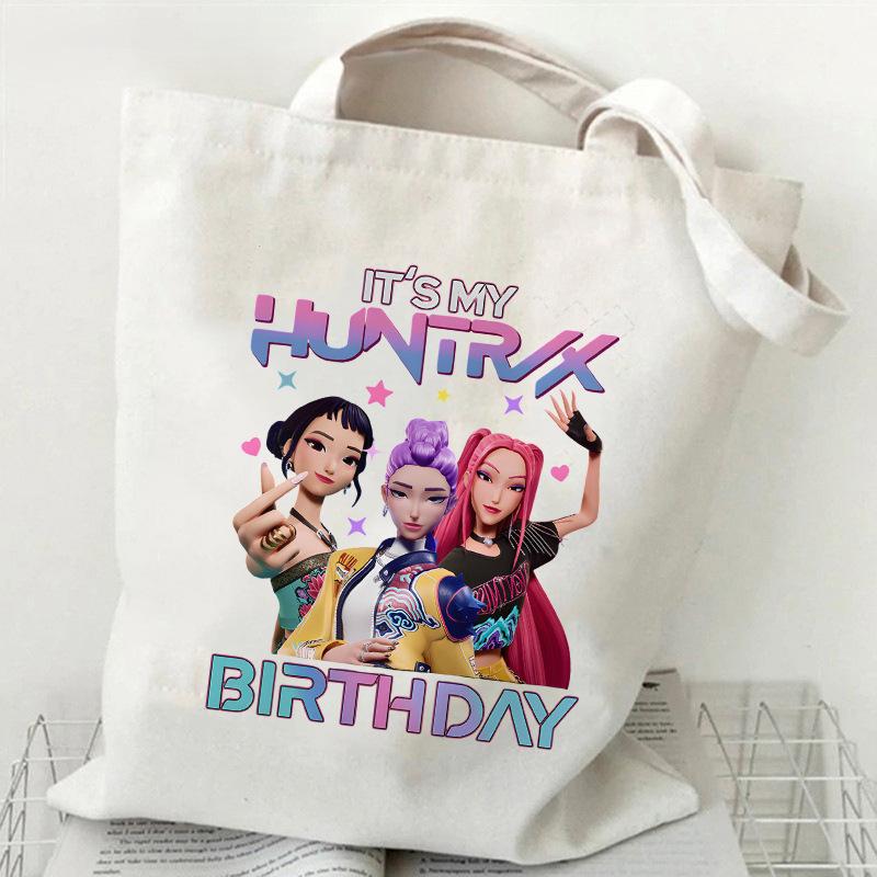 Kpop Witch Hunter Girls Birthday Printed Canvas Bag 35*40 Single Shoulder Handbag Supermarket Shopping Bag