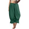 Damen Spitzenbesetzte Lange Rüschen Vintage Weitbein Hose Sommer Strand Reise Urlaubshose
