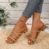 Summer New Woven Strap Cross-Strap Open-Toe Flat European & American Slippers for Women