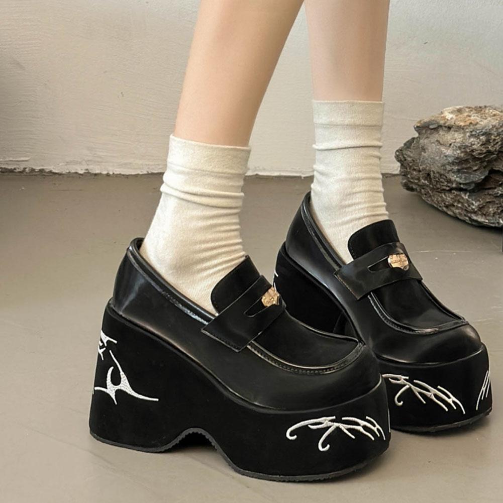 Chunky Platform Wedge Pumps For Women  New Spring Summer Goth Punk Lolita Mary Janes Women Shoes Party Comfy Ladie Loafers