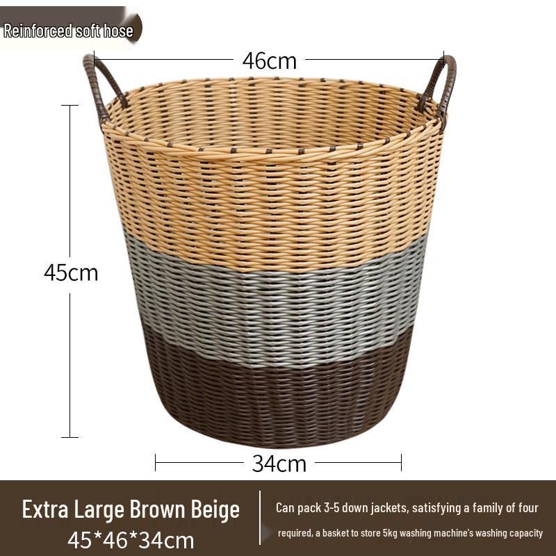 Lux Woven Rattan Laundry Basket - Elegant Clothes Storage Solution
