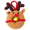 Crochet Donut Bag Accessory Christmas Doughnut Keychain, Handmade Santa Claus/Reindeer/Penguin/Bear/Flower Wreath Pendant for Hand Knitted Keychain