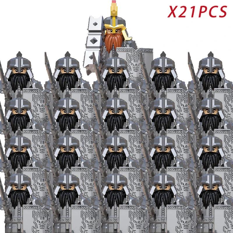 Medieval Knights Elf Dwarf Uruk-hai Mini Figures Armor Helmet Accessories Building Blocks DIY Bricks Toys For Kids Boys Gift