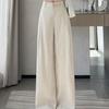 Women's High Waist White Linen Wide Leg Pants