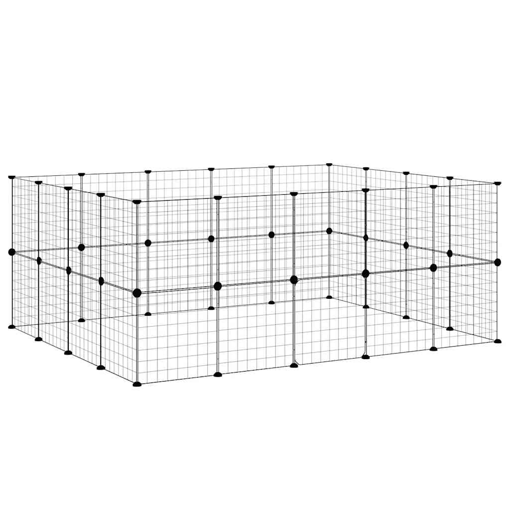 36 Piece Pet Cage with Door Black 35 X 35 Cm Steel