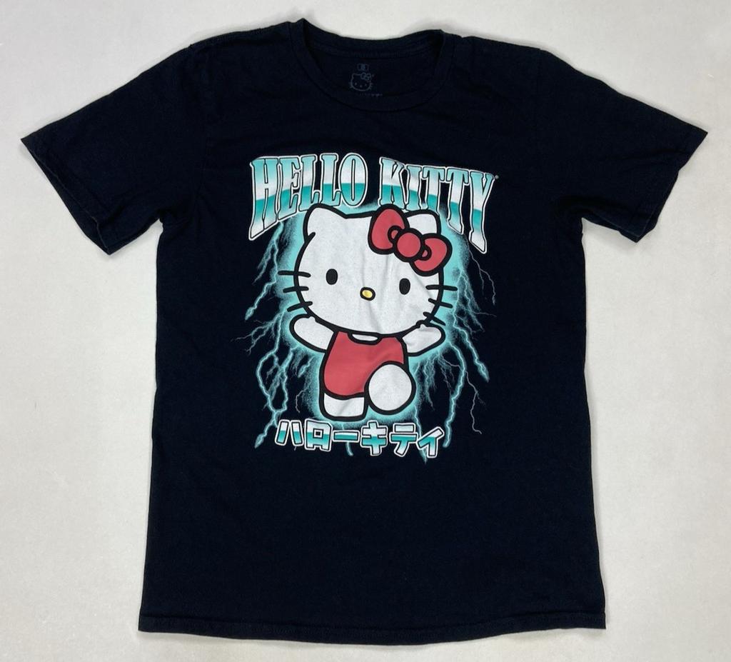 Hello Kitty Graphic T-shirt Women Small Black Short Sleeve