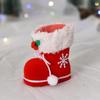 3 Sizes Christmas Candy Boots Santa Claus Flocking Boots Stockings Decorative Candy Gift Box Home Decoration Supplies
