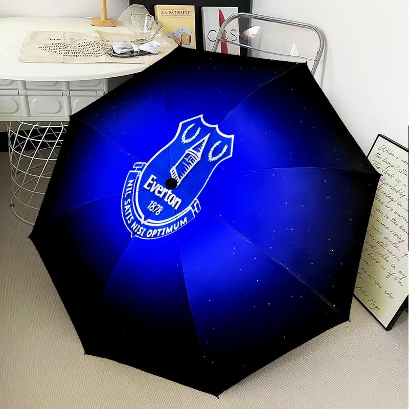 Fc Everton Crest Design Automatic Folding Umbrella - 8-Rib Travel Umbrella with Auto Open/Close & Portable Gifts for Holidays or Birthdays