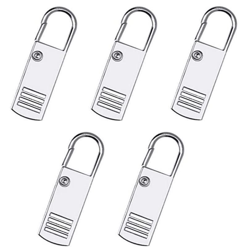 5Pcs Universal Metal Zipper Pull Replacement DIY Repair Sliders For Clothing Bags Sewing Accessories 