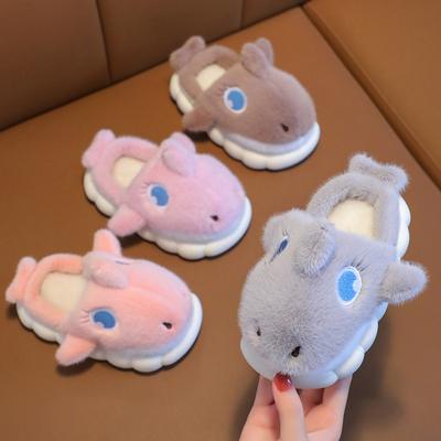 Children's Winter Cute Shark Warm Cotton Slippers