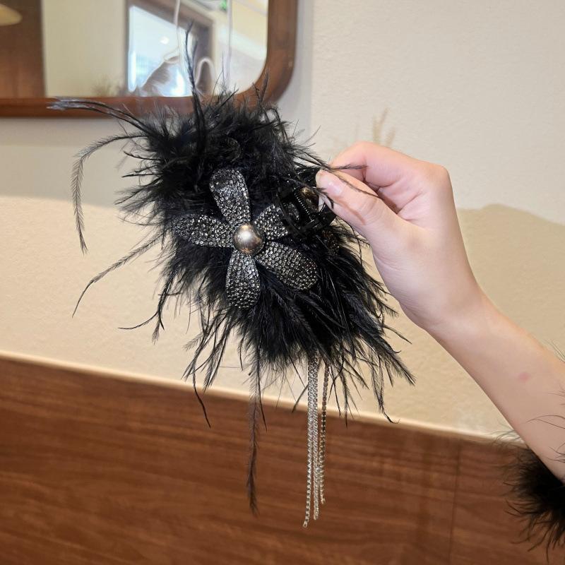 Elegante Prinzessin Feder Haarnadel für Frauen Haarspangen Kopfschmuck Lange Quasten Greifspange Weibliches Haarschmuck