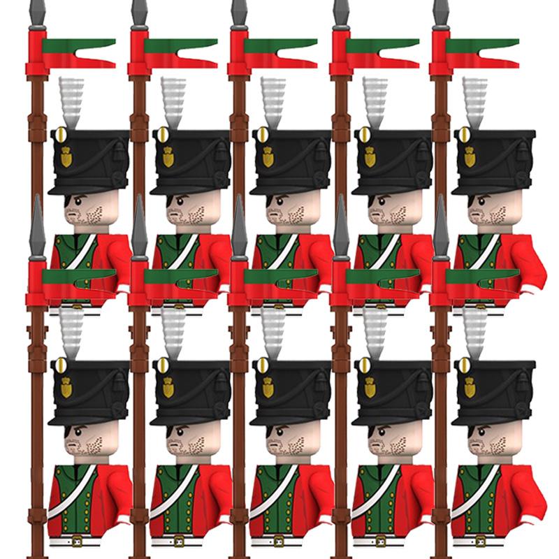 Napoleon Wars Military Figures Army Soliders Weaponry Suit Small Particles Building Blocks Childrens DIY Toys Boys Gifts