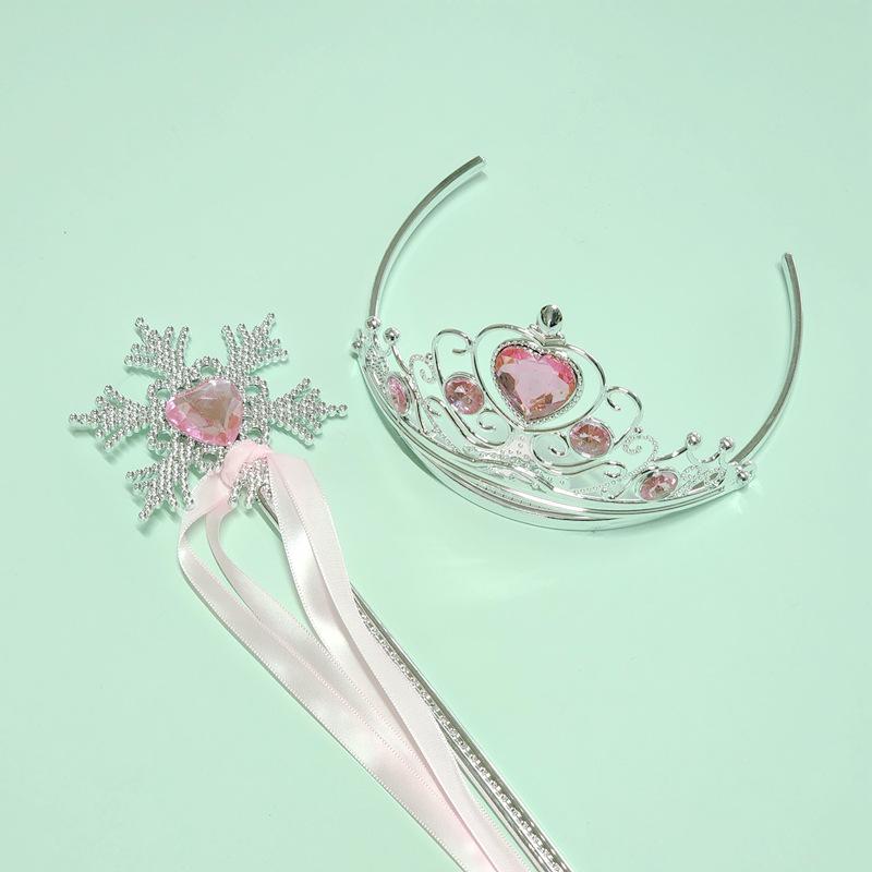 Elsa Princess Snowflake Wand & Crown Toy Set - Ice & Snow Series Hair Accessories Props