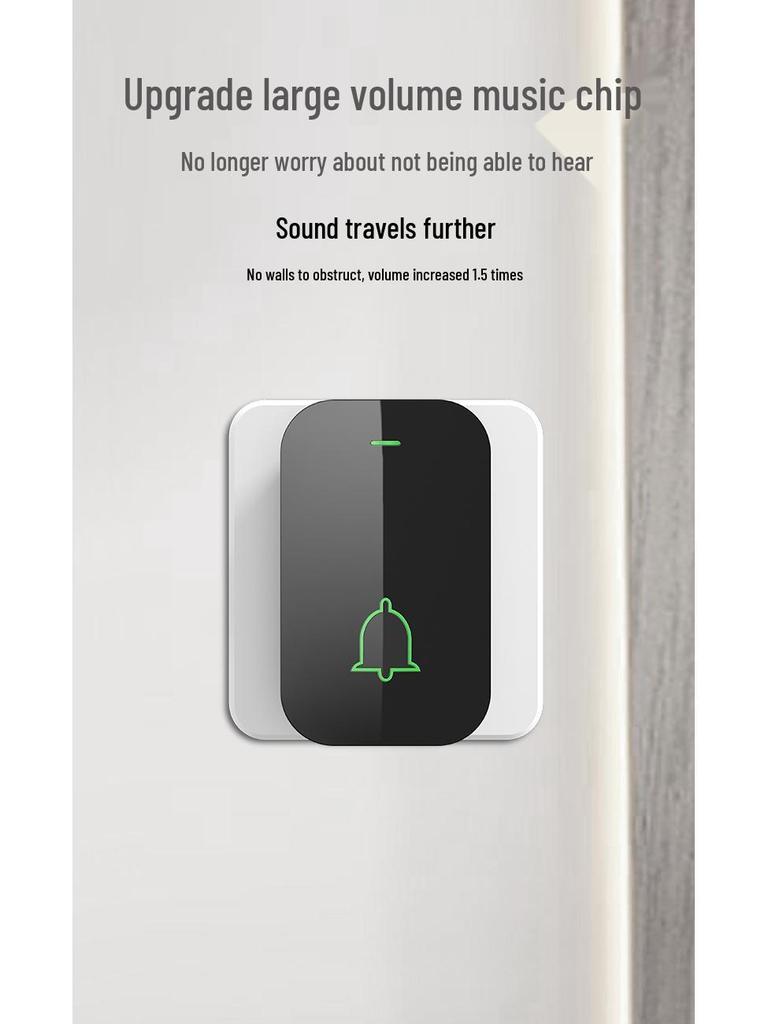 Ultra-Long Range Wireless Doorbell with Remote, High Volume, Ding Dong Chime, Elderly Call Button, No Plug-in, One-to-Two