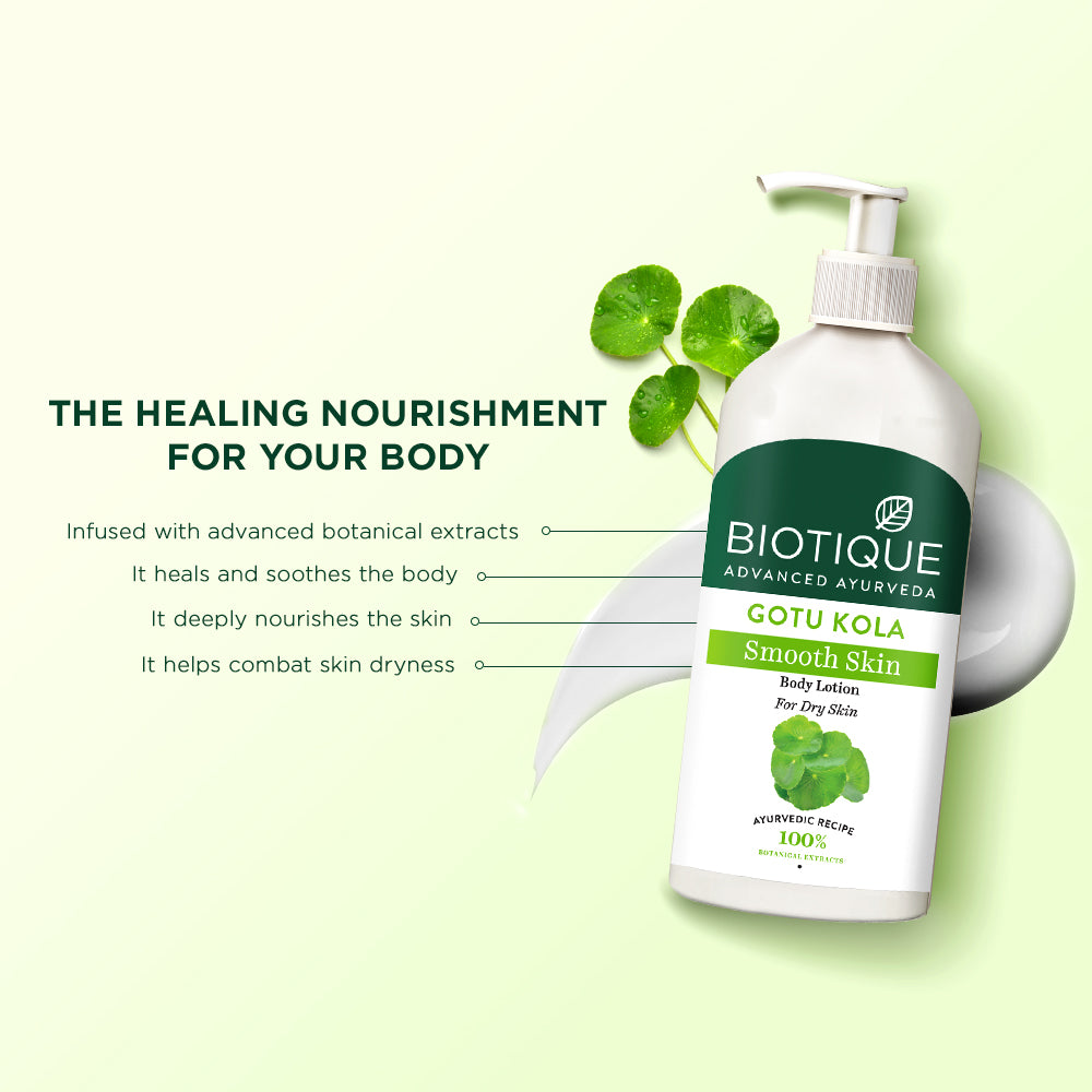 Biotique Gotu Kola Body Lotion For Dry Skin 300ml – Natural Hydration, Smooth & Soft Skin, Nourishing Cream