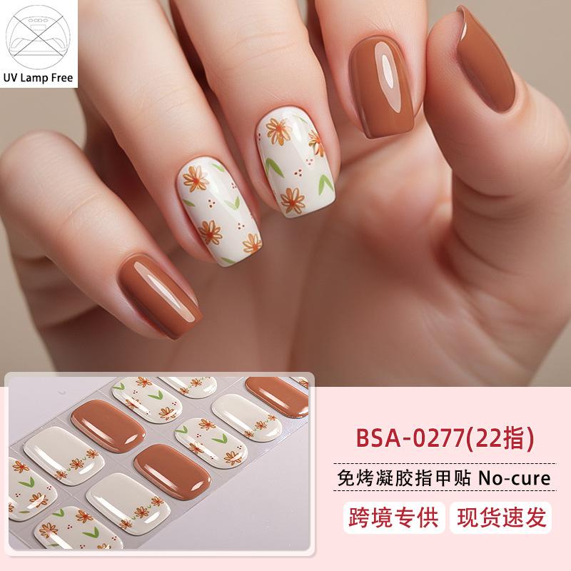 Leopard Print Gel Nail Art Sticker Waterproof Flash Ice Transparent Free Baking Lamp Nail Oil Film Nail Sticker
