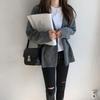 Buckle Twist Sweater Jacket Women's Autumn Winter Outerwear Solid Color Round Neck Short Knitted Cardigan Women