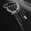 Fashion Multi-Functional Chain Tassel Brooches Handmade Detachable Clothes Accessory Adjustable Beaded Chain Pin Women